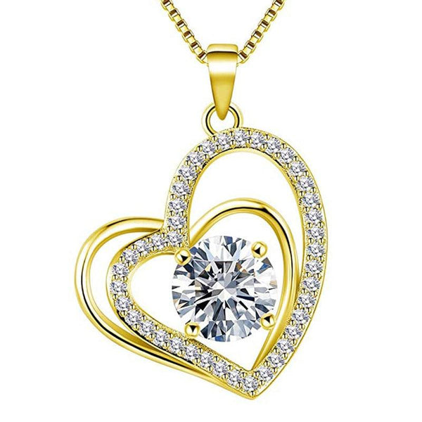 Fashion MOM Heart Shape Inlaid Crystal Pendant Necklace Mother's Day Gift High Quality Jewelry