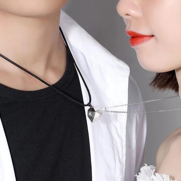2Pcs Magnetic Couple Heart Necklace
