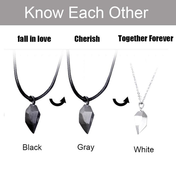 2Pcs Magnetic Couple Heart Necklace
