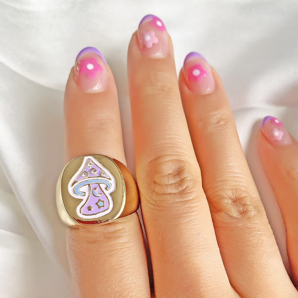 Y2K Jennie Charms Smiley Heart Flower Rings 90s aesthetic - 30% OFF Buy 2 or More No Code Required