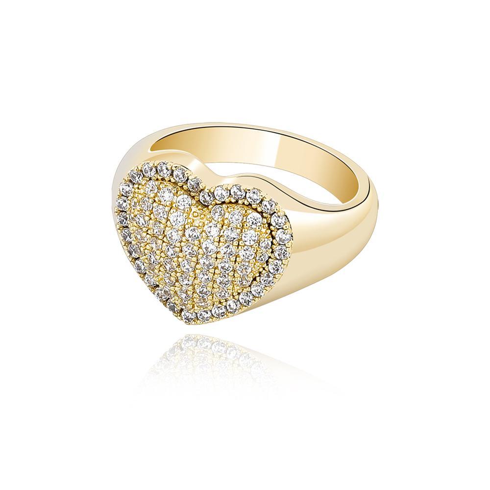 Heart CZ Diamond Iced Out Ring