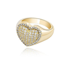 Heart CZ Diamond Iced Out Ring