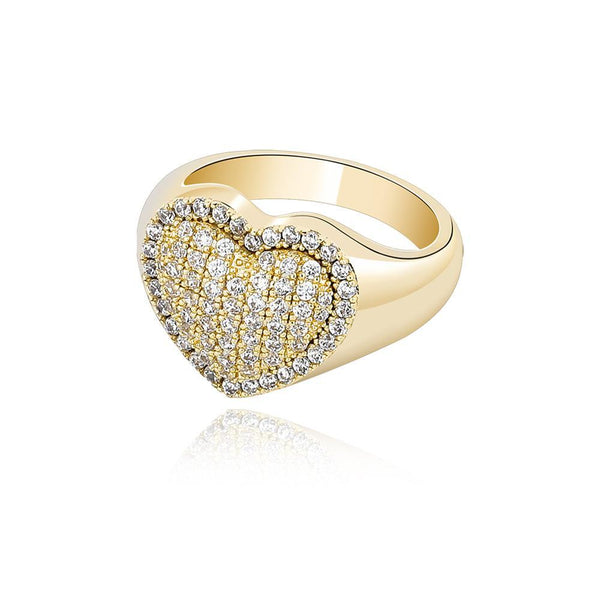 Heart CZ Diamond Iced Out Ring