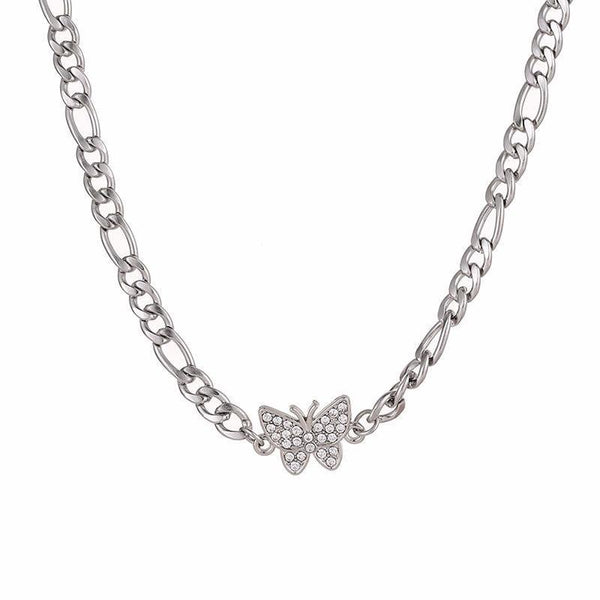 Shiny Butterfly Cahin Choker Necklace Aesthetic 90s