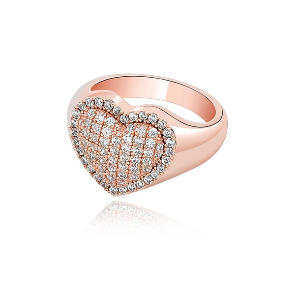 Heart CZ Diamond Iced Out Ring