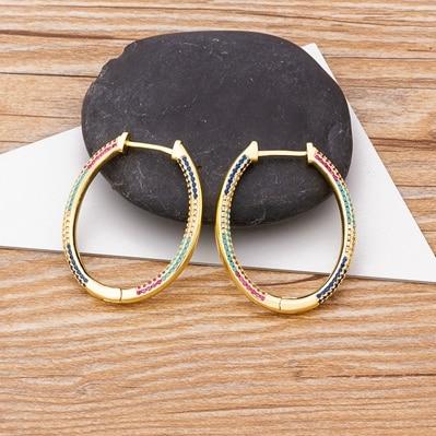 New Design luxury Flower Big Circle Rhinestone Earrings