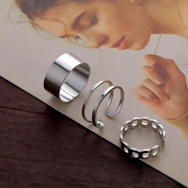 Circular Rings Set Opening Index Finger Accessories Buckle Tail Ring