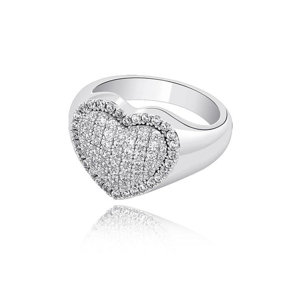 Heart CZ Diamond Iced Out Ring