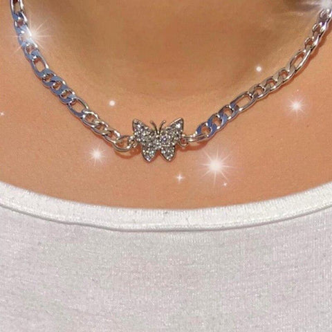 Bling Butterfly Chain Necklace