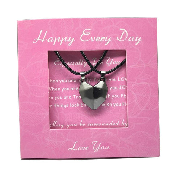 2Pcs Magnetic Couple Heart Necklace