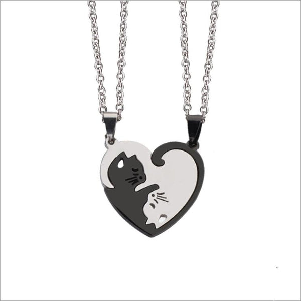 "You Complete Me" Cat Couple Necklace