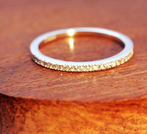 Women Crystal Jewelry Simulated Zircon Party Rings 925 Sterling Silver Ring