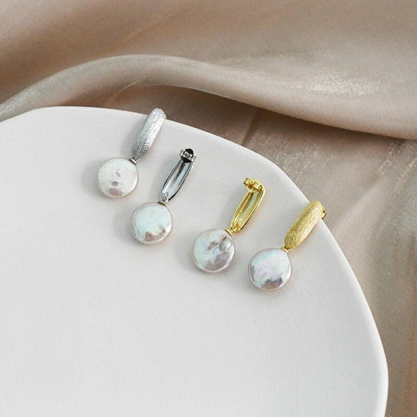 Real Natural Freshwater Pearl Korean Earrings 925 Sterling Silver Fashion Jewelry for Women Gift