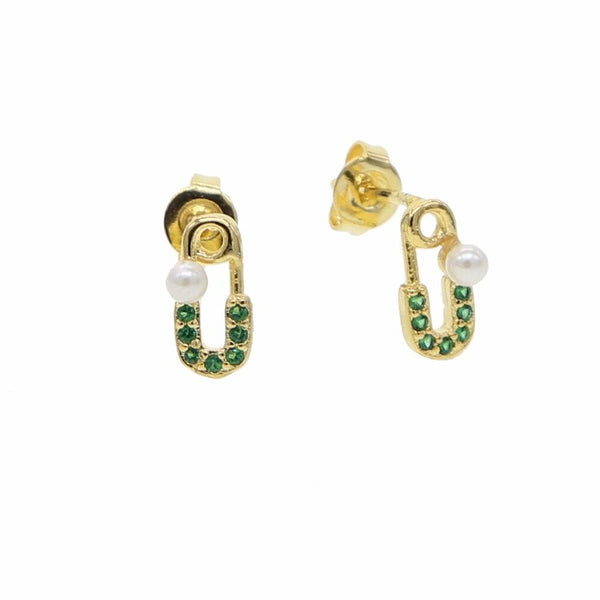 CZ Pin Earring New Design Lady Gift Gold Filled Simple Multi Piercing Jewelry A pair