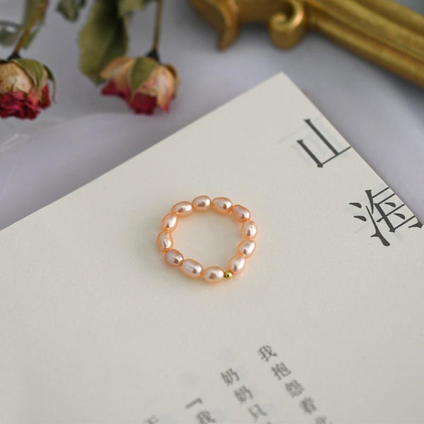 Fashion 3-4mm Mini Small Natural Freshwater Pearl Couple Rings for Women Real 925 Sterling Silver Jewelry Women Gift