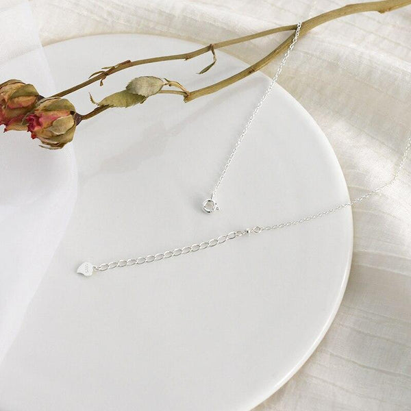 Real 925 Sterling Silver Chain Necklace for Girl Handmade Freshwater Pearl Jewelry