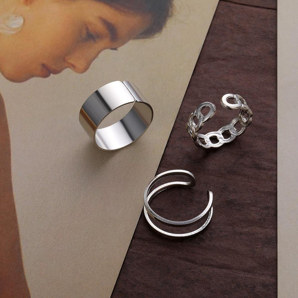 Circular Rings Set Opening Index Finger Accessories Buckle Tail Ring