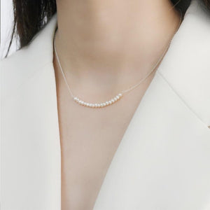 925 Sterling Silver Smile Necklace Natural Freshwater Pearl Jewelry for Fashion women