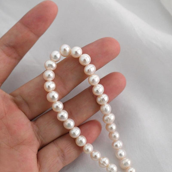 6-7mm Natural freshwater pearl Chokers necklace 925 sterling silver jewelry for women gift 2021 trend new fashion