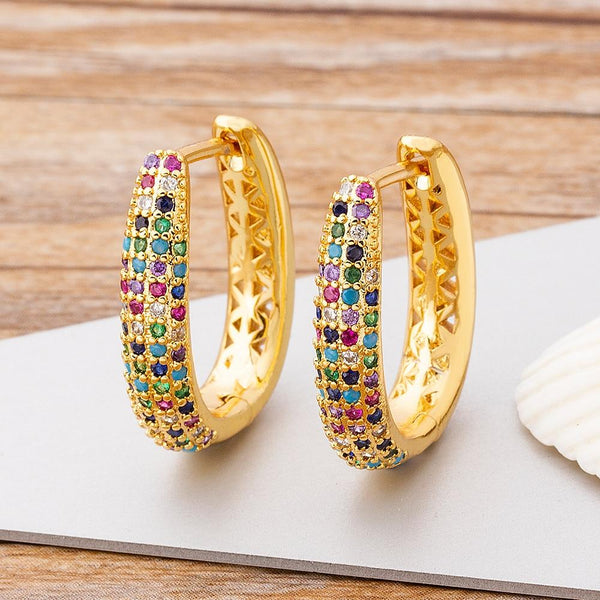 2021 New Trendy Rainbow CZ Diamond Drop Earrings