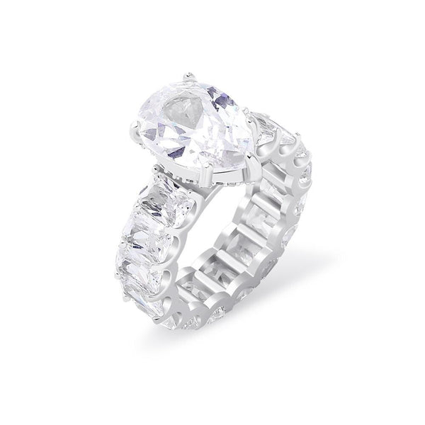 Classic Heart Circle Ring CZ Diamond