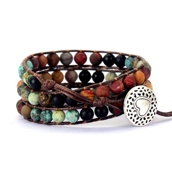 Matte Stone Beaded Wrap Bracelets