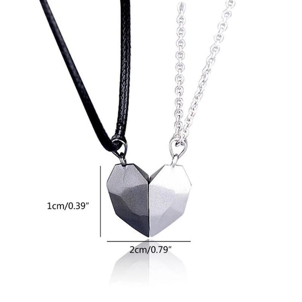 2Pcs Magnetic Couple Heart Necklace
