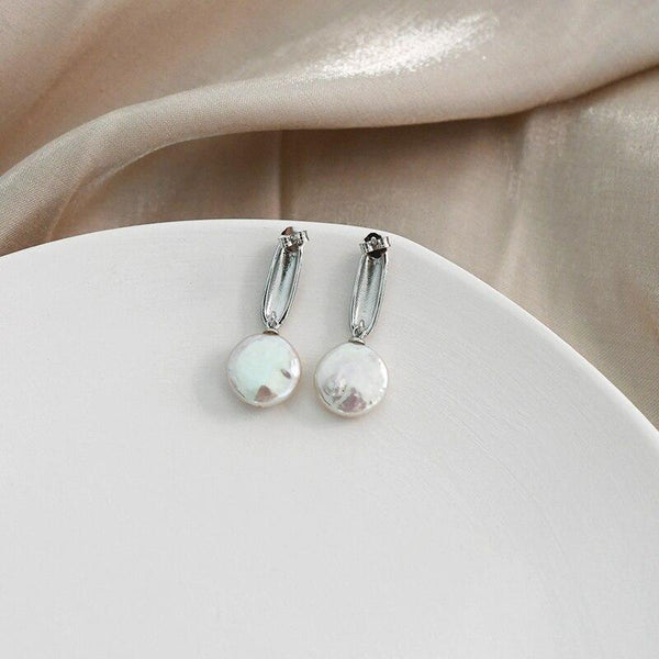 Real Natural Freshwater Pearl Korean Earrings 925 Sterling Silver Fashion Jewelry for Women Gift