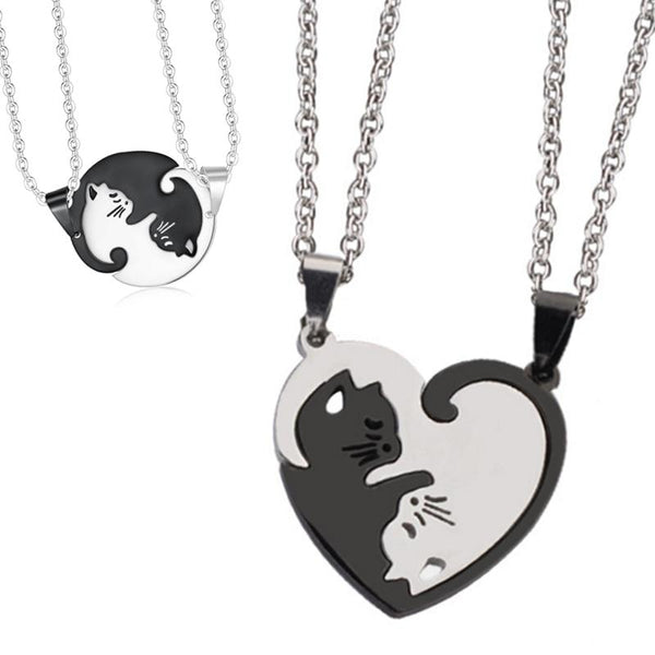 "You Complete Me" Cat Couple Necklace