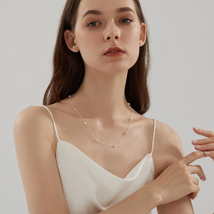 Real 925 Sterling Silver Chain On The Necklace for Women Mini Natural Freshwater Pearls Jewelry Gifts for The New Year