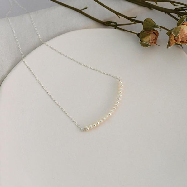 925 Sterling Silver Smile Necklace Natural Freshwater Pearl Jewelry for Fashion women