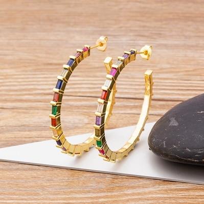 New Design luxury Flower Big Circle Rhinestone Earrings