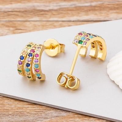 New Fashion Angel Wings CZ Diamond Stud Earrings