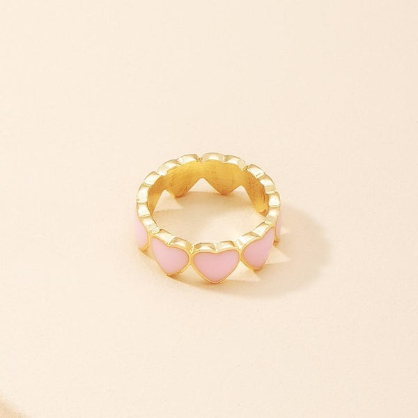 Y2K Jennie Charms Smiley Heart Flower Rings 90s aesthetic - 30% OFF Buy 2 or More No Code Required