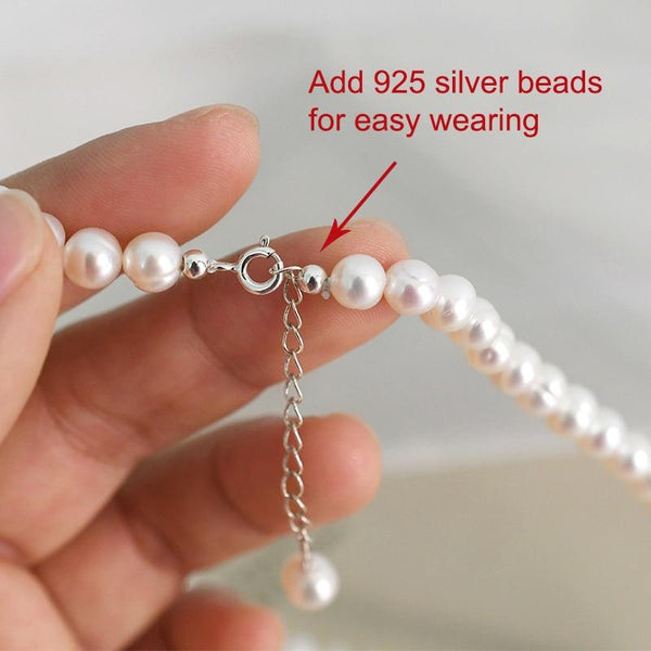 6-7mm Natural freshwater pearl Chokers necklace 925 sterling silver jewelry for women gift 2021 trend new fashion