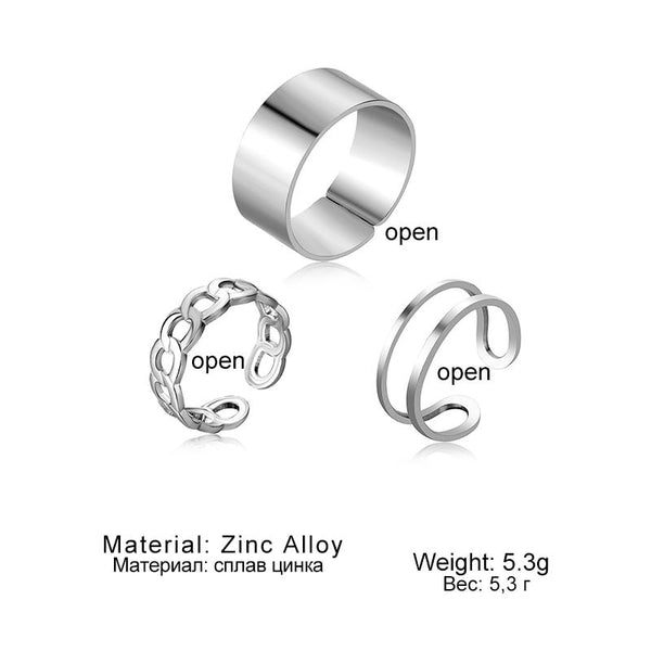 Circular Rings Set Opening Index Finger Accessories Buckle Tail Ring