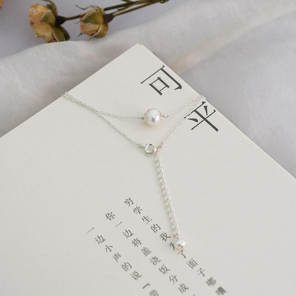Natural Freshwater Pearl Necklace 100% Genuine 925 Sterling Silver Chain Jewelry for girls women new fashion