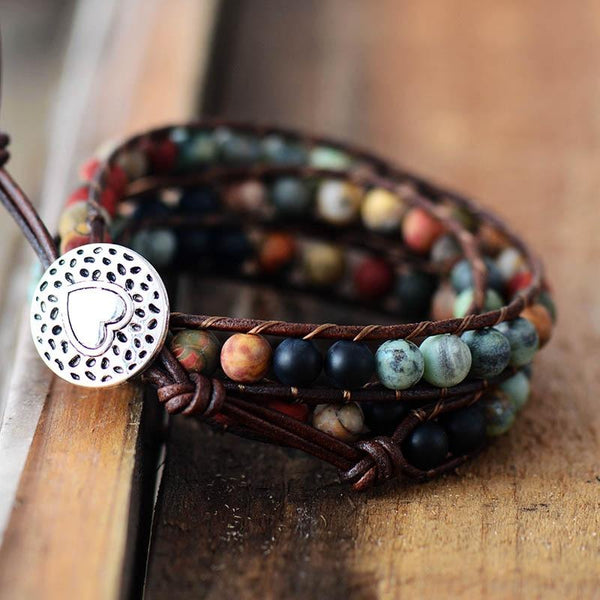 Matte Stone Beaded Wrap Bracelets