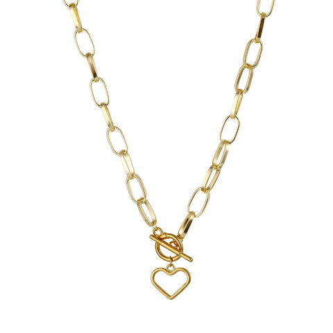 Heart Pendant Trendy Chain Choker Necklace