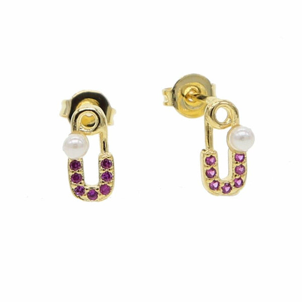 CZ Pin Earring New Design Lady Gift Gold Filled Simple Multi Piercing Jewelry A pair