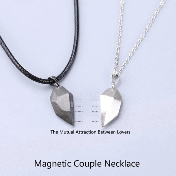 2Pcs Magnetic Couple Heart Necklace