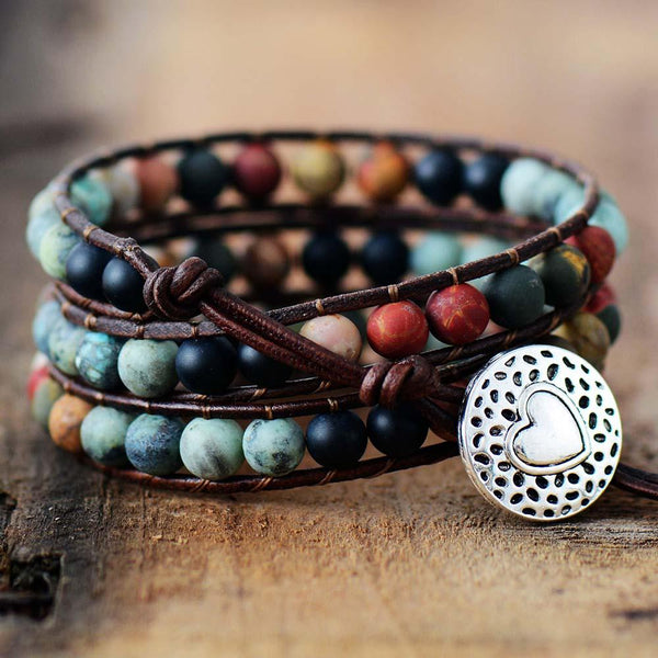 Matte Stone Beaded Wrap Bracelets