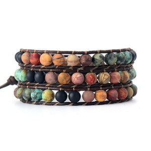 Matte Stone Beaded Wrap Bracelets