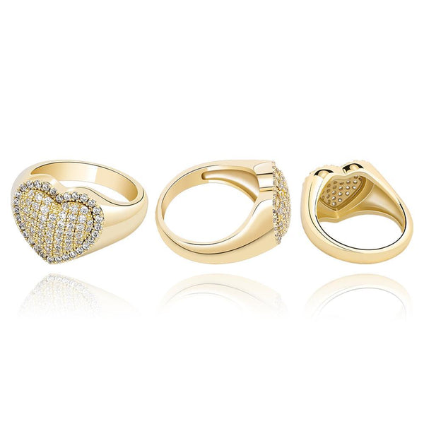 Heart CZ Diamond Iced Out Ring