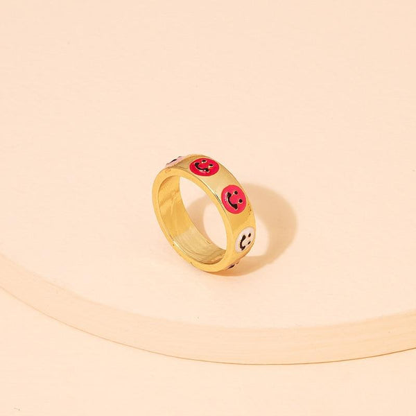 Y2K Jennie Charms Smiley Heart Flower Rings 90s aesthetic - 30% OFF Buy 2 or More No Code Required