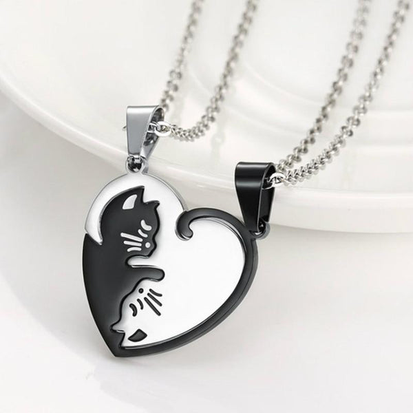 "You Complete Me" Cat Couple Necklace