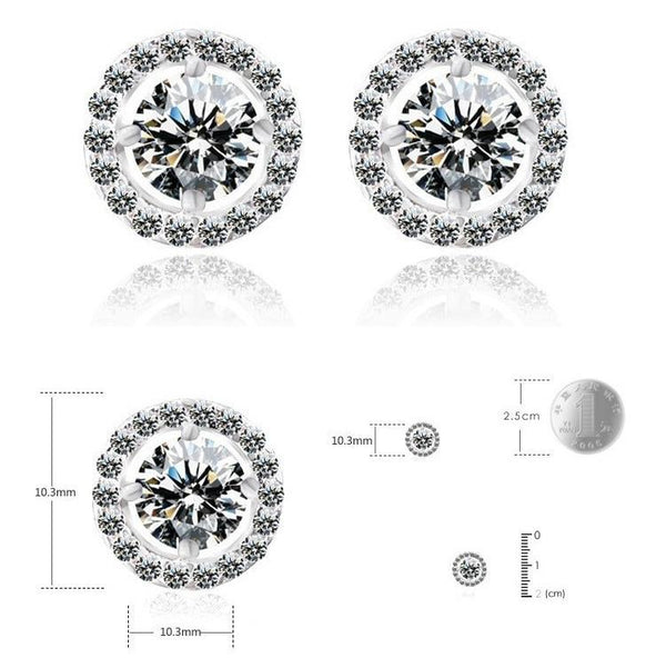 Jewelry set Ring + Earring 925 Sterling Silver Classic Round Shape