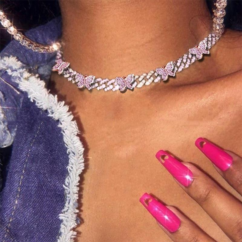 Iced Out Butterfly Chain