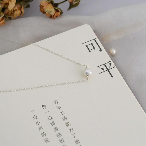 Natural Freshwater Pearl Necklace 100% Genuine 925 Sterling Silver Chain Jewelry for girls women new fashion