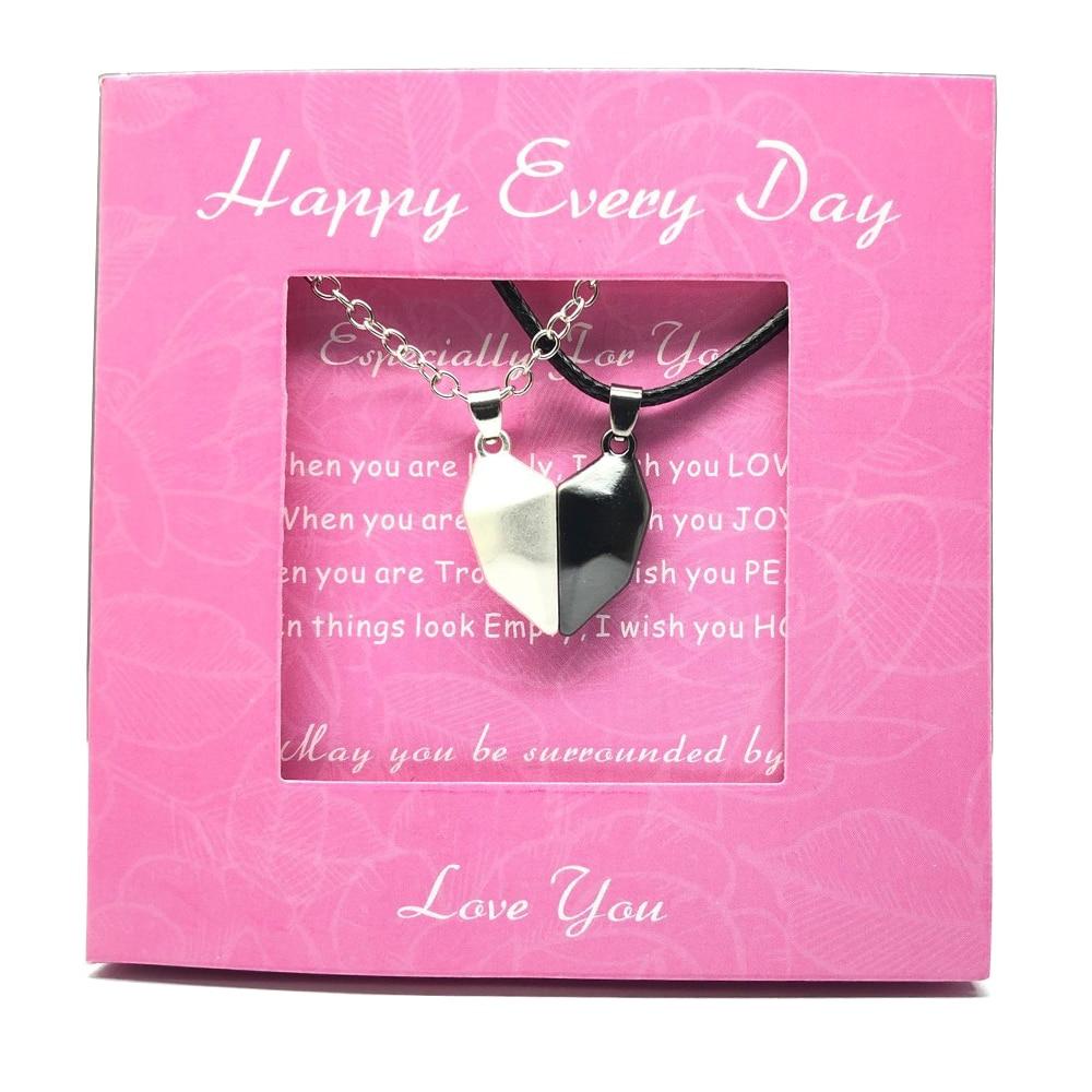 2Pcs Magnetic Couple Heart Necklace